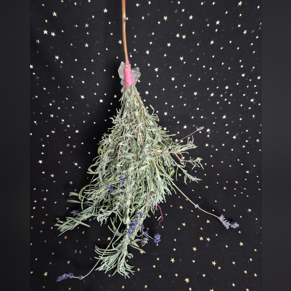 LARGE 24" Lavender Besom Broom - Picture 3 of 4